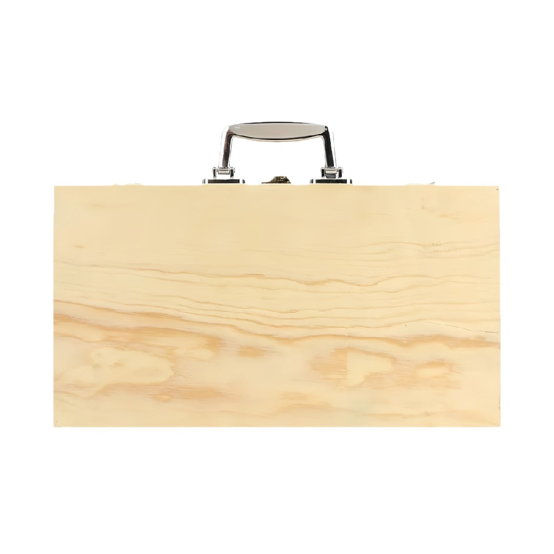 Portable Natural Wood Suitcase Box